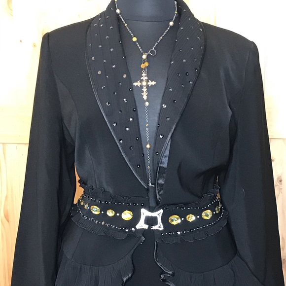 AS-HRO sequin trim jacket w maxi skirt- - Picture 2 of 16